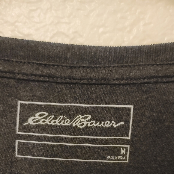Men's Eddie Bauer T-Shirt In Dark Gray Size Medium - Picture 3 of 5